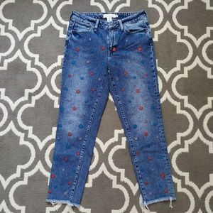 H&M embroidered jeans NWT